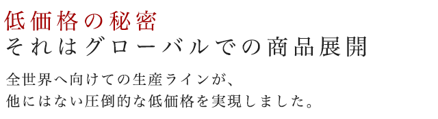 低価格の秘密