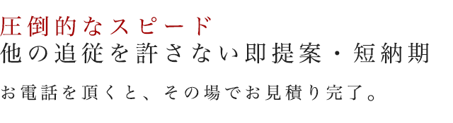 圧倒的なスピード